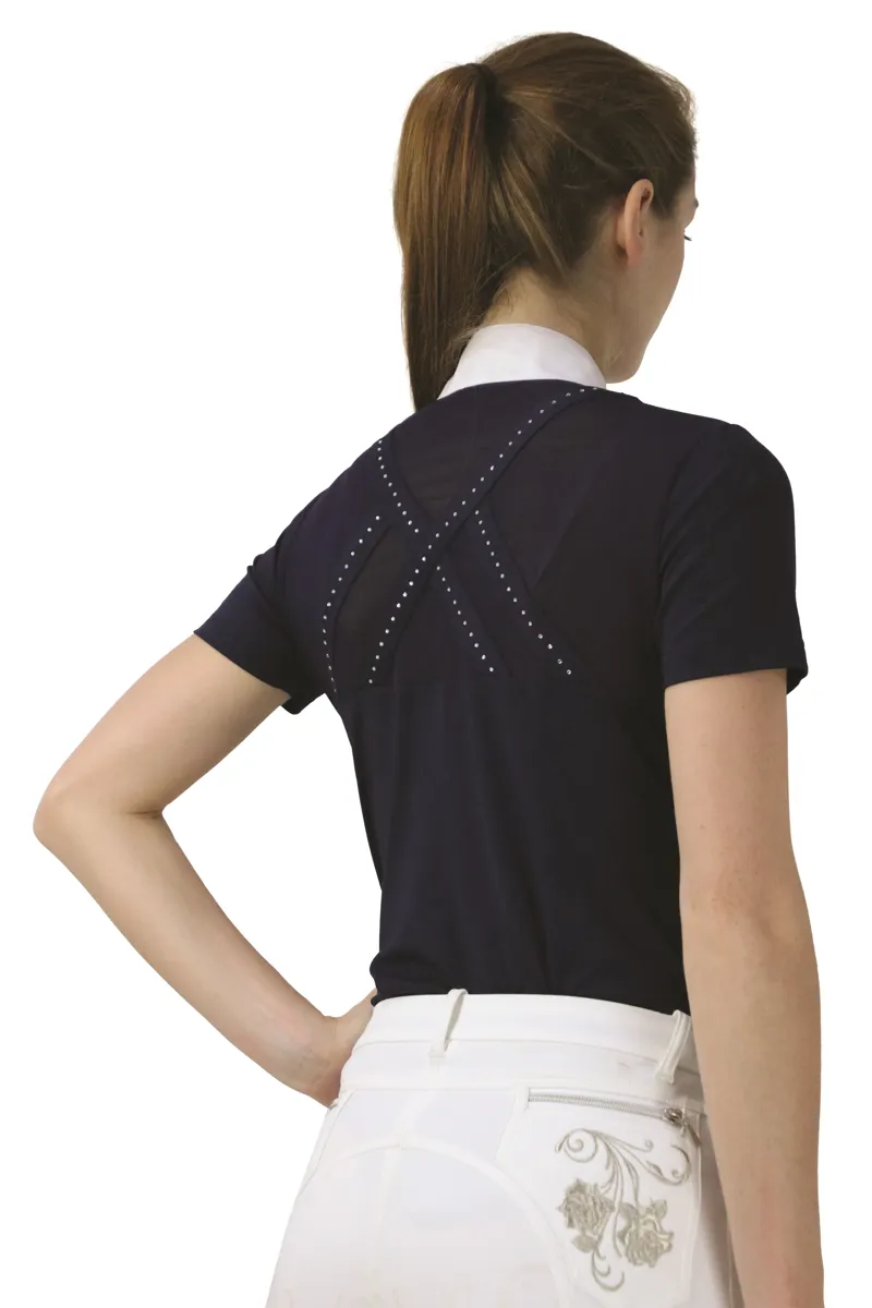 Hy Equestrian Suki Show Shirt - Navy-1